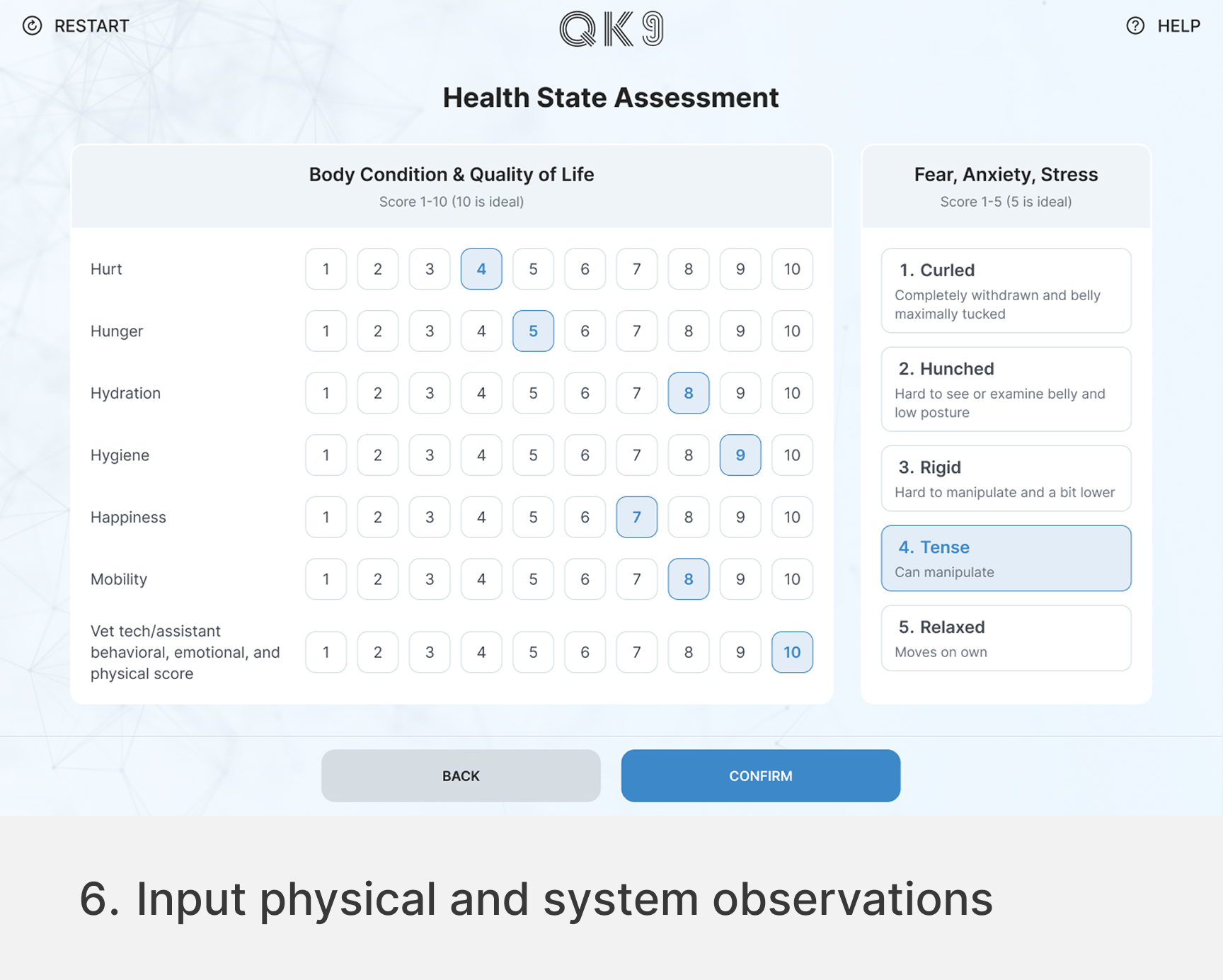 quantum-k9-vibrome-wellbeing-behavior-stress-assessment-mobile Quantum K9™ health state assessment for K9 body condition, quality of life, fear, anxiety and stress